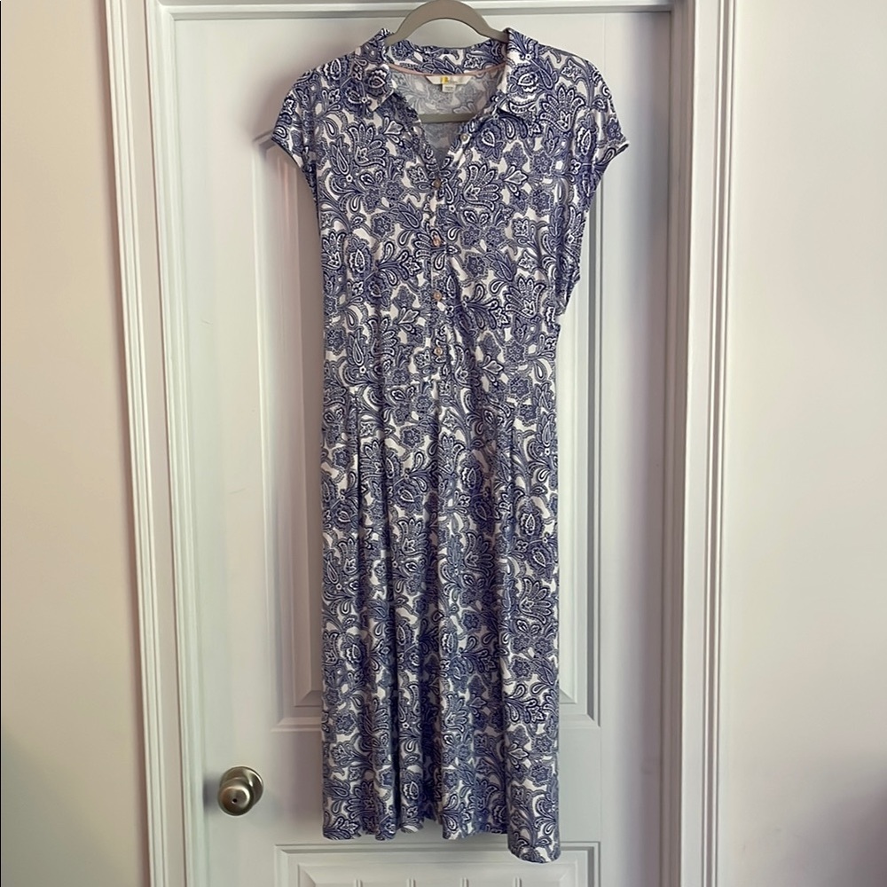 Floral Blue and White Dress